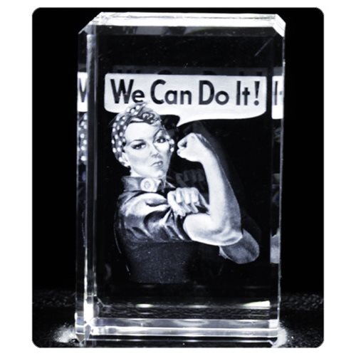 Rosie the Riveter 3D Laser Crystal Key Chain